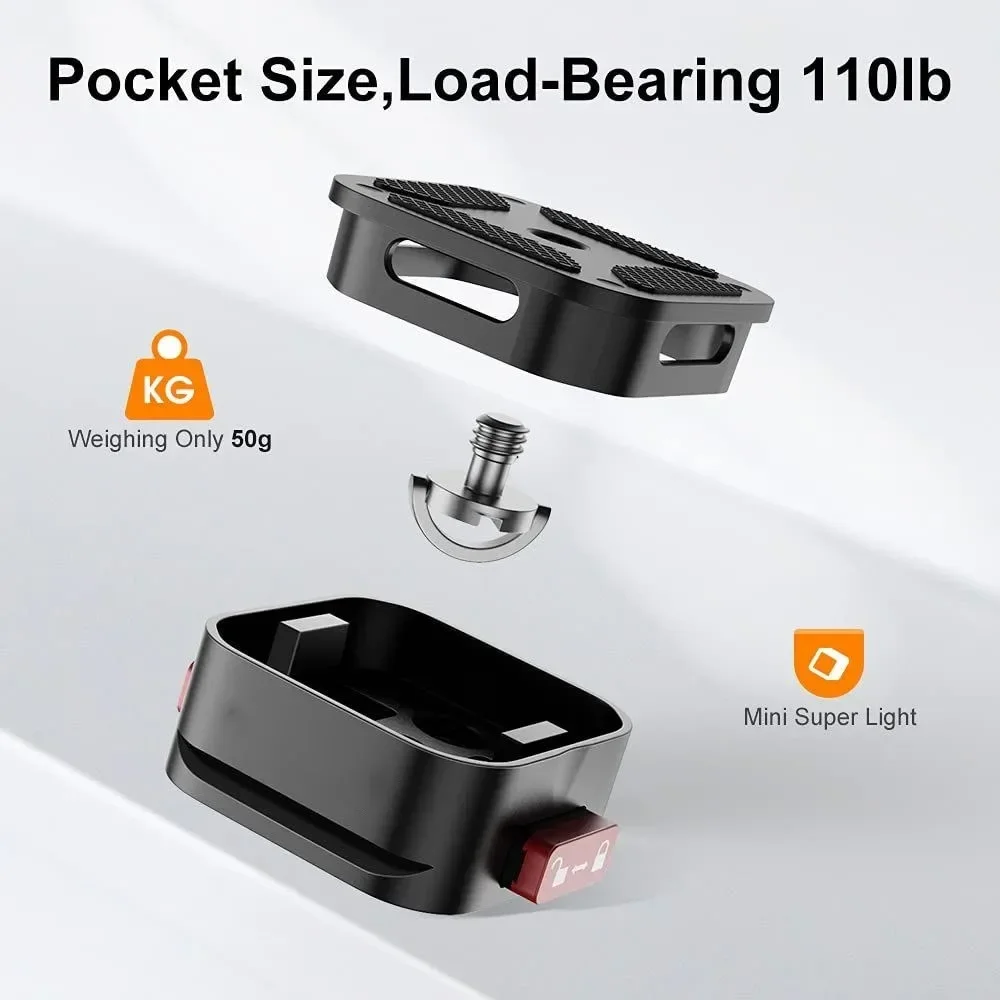 Compatible with DSLR Camera, Tripod Ball Head Quick Release Plate, Tripod Camera Mount Adapter with 1/4" 3/8" Screw
Compatible with DSLR Camera, Tripod Ball Head Quick Release Plate, Tripod Camera Mount Adapter with 1/4" 3/8" Screw