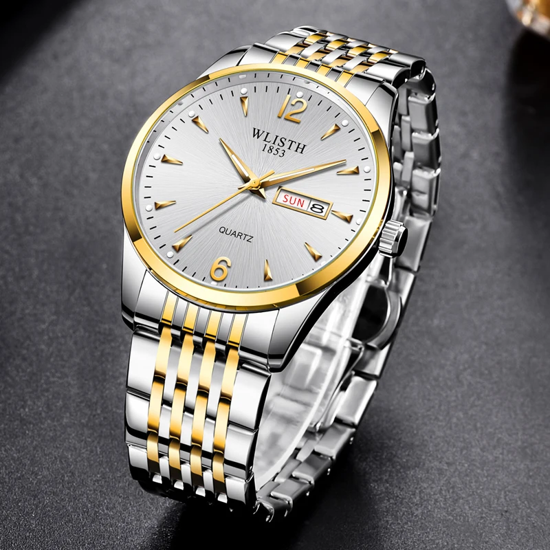 Роскошные мужские часы, спортивные мужские наручные часы, классические деловые часы с календарем, водонепроницаемые светящиеся кварцевые часы из нержавеющей стали
Роскошные мужские часы, спортивные мужские наручные часы, классические деловые часы с календарем, водонепроницаемые светящиеся кварцевые часы из нержавеющей стали