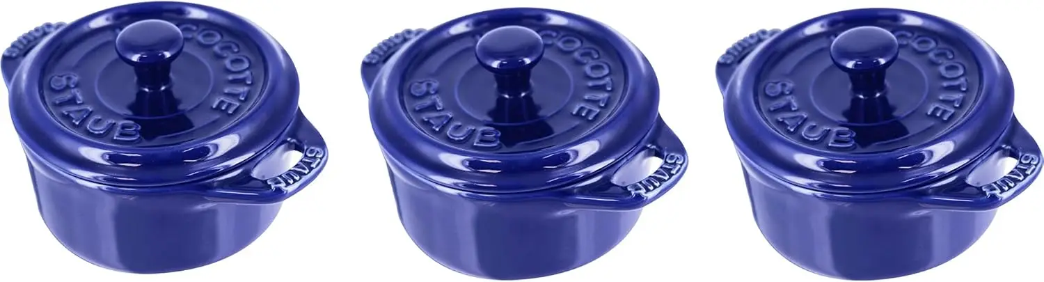 3-Piece Mini Round Ceramic Dutch Oven Set, Dark Blue - Perfect for Baking and Serving
3-Piece Mini Round Ceramic Dutch Oven Set, Dark Blue - Perfect for Baking and Serving