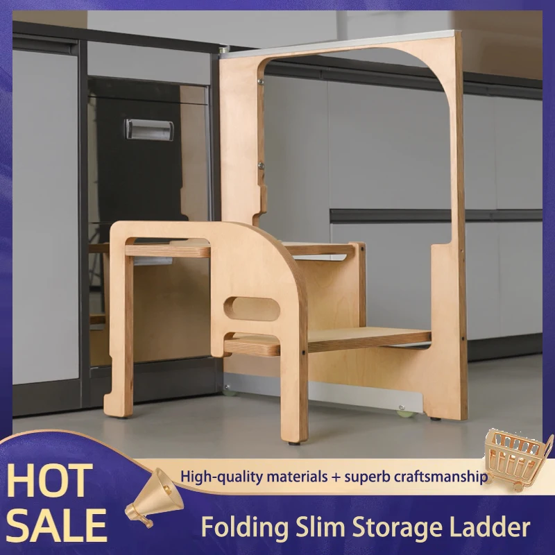 Kitchen Narrow Slot Hidden Folding Ladder Stool Kitchen Booster 2 Step Ladder Left/Right Universal Slim Storage Built-In Ladder
Kitchen Narrow Slot Hidden Folding Ladder Stool Kitchen Booster 2 Step Ladder Left/Right Universal Slim Storage Built-In Ladder