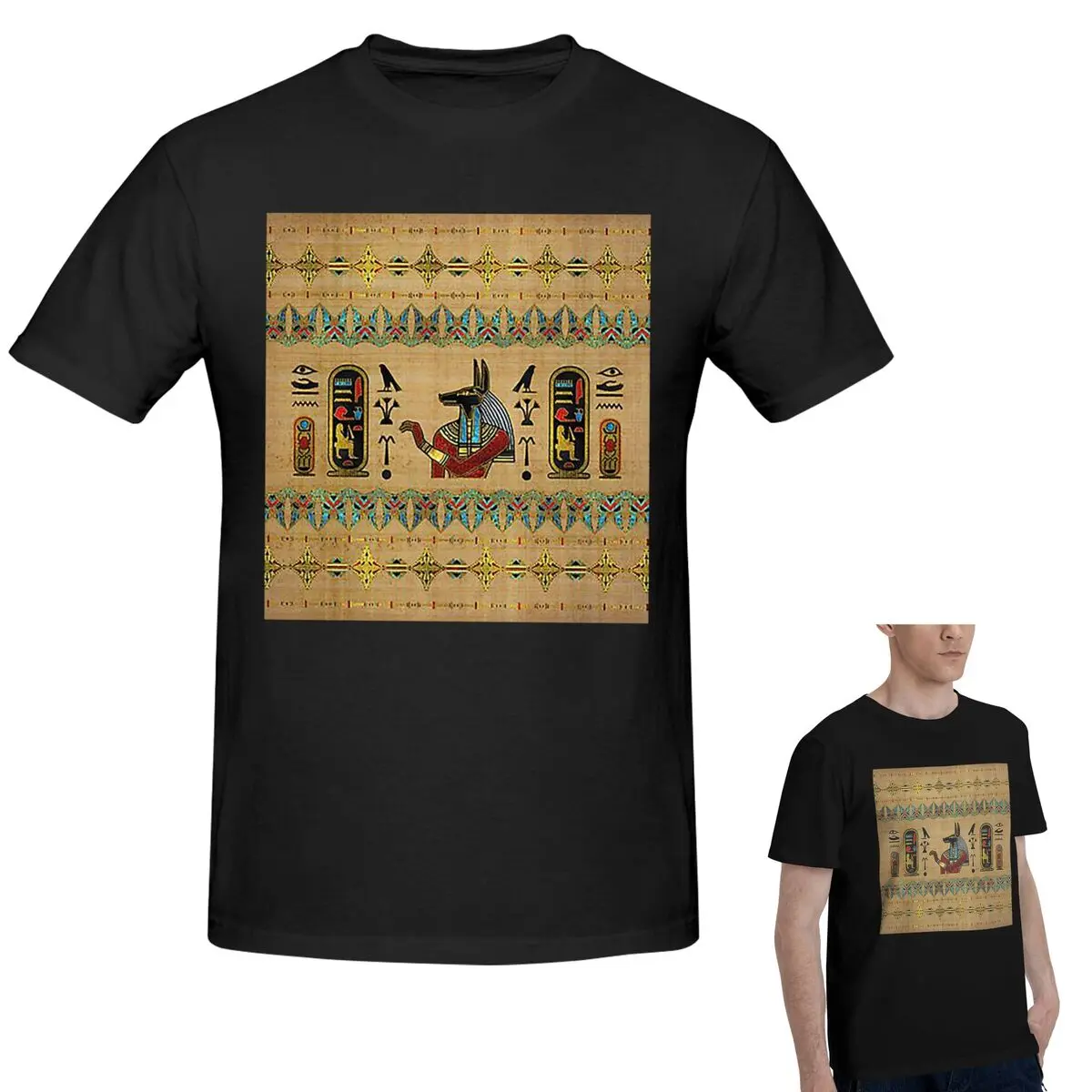 100% Cotton Egyptian Anubis Ornament On Papyrus T-Shirt Men's Funny Oversized T Shirt Men Round Neck Summer Shirts Tops S-6XL
100% Cotton Egyptian Anubis Ornament On Papyrus T-Shirt Men's Funny Oversized T Shirt Men Round Neck Summer Shirts Tops S-6XL