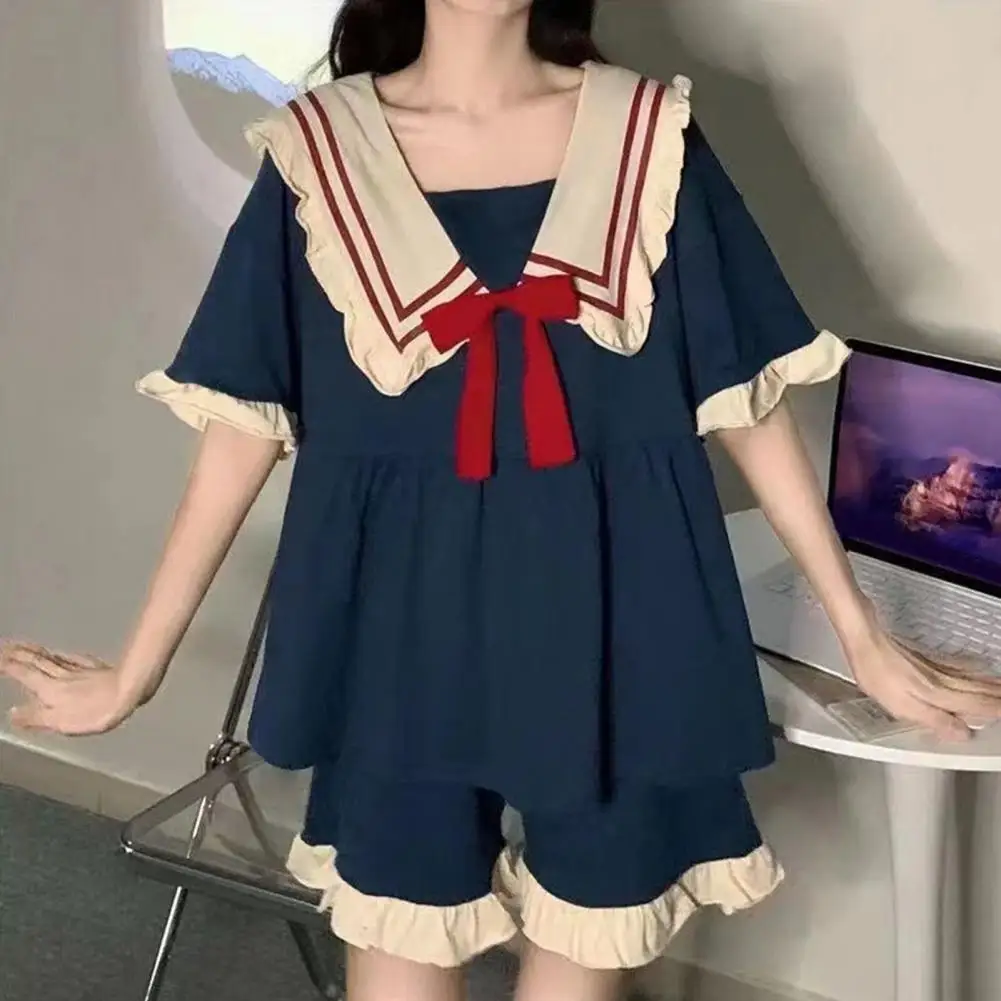 Princess Style Women's Clothing Summer 2 Piece Pajamas Short-Sleeved Korean Version Of The Comfortable Cute Short Loose Homewear
Princess Style Women's Clothing Summer 2 Piece Pajamas Short-Sleeved Korean Version Of The Comfortable Cute Short Loose Homewear