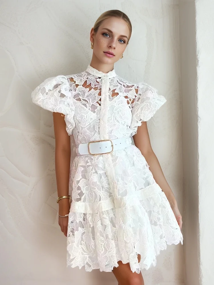SEQINYY Elegant Mini Dress Summer Spring New Fashion Design Women Runway High Street Vintage Flower Lace Hollow Out Belt Holiday
SEQINYY Elegant Mini Dress Summer Spring New Fashion Design Women Runway High Street Vintage Flower Lace Hollow Out Belt Holiday