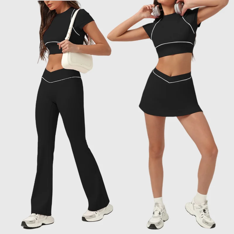 Tennis Sports Suit Fitness High Waist Skinny Backless Quick-drying Pant Yoga Suit Workout Clothe Gym Tennis Skirt Suit for Women
Tennis Sports Suit Fitness High Waist Skinny Backless Quick-drying Pant Yoga Suit Workout Clothe Gym Tennis Skirt Suit for Women