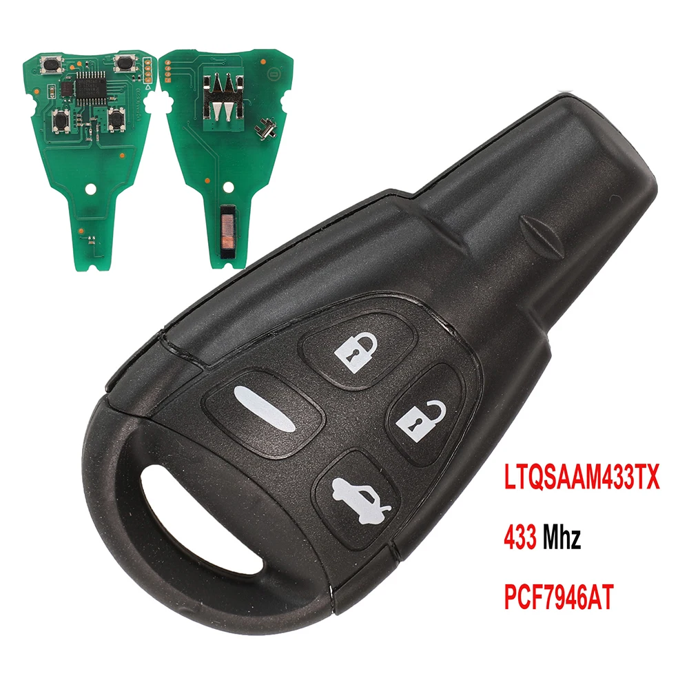 jingyuqin New Remote Key Fob 433Mhz PCF7946AT For SAAB 9-3 9-5 2003-2010 LTQSAAM433TX Replacement Refit Car
jingyuqin New Remote Key Fob 433Mhz PCF7946AT For SAAB 9-3 9-5 2003-2010 LTQSAAM433TX Replacement Refit Car