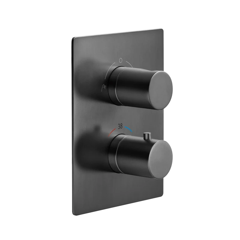 Two-Function Thermostatic Shower Set Brass Cover Copper Body with Brushed Finish for Apartment and Hotel Use
Two-Function Thermostatic Shower Set Brass Cover Copper Body with Brushed Finish for Apartment and Hotel Use