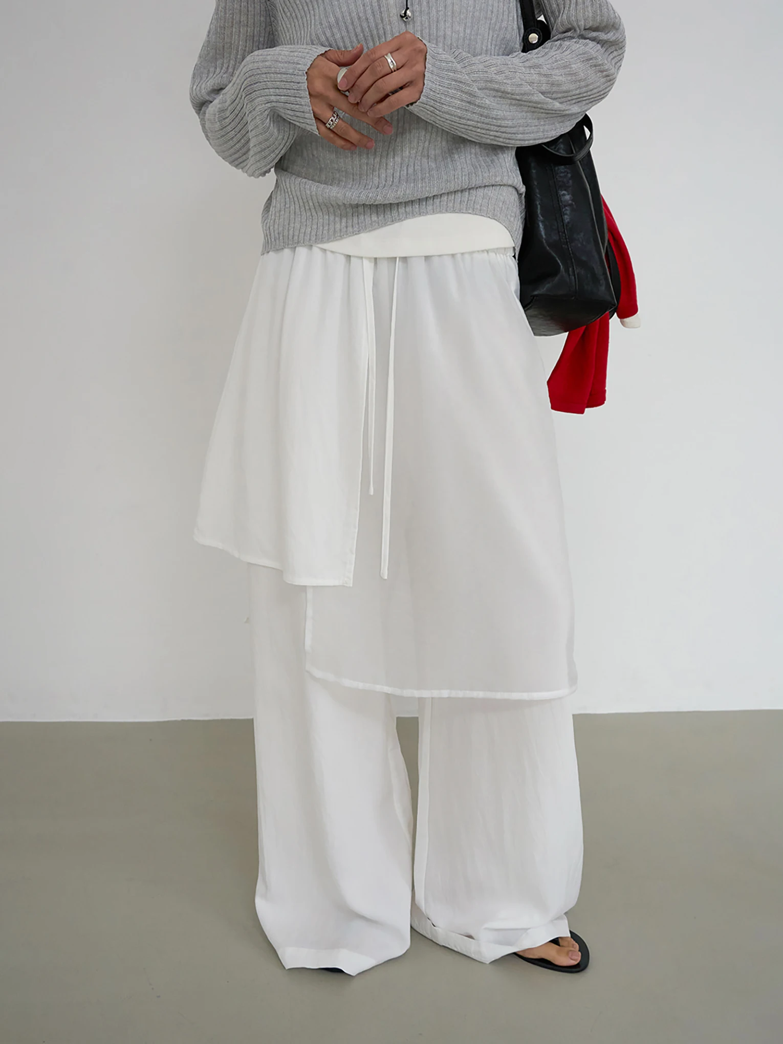 Asymmetric Design High Waist Wide Leg Casual Pants Women's Loose Feel Skirt-Hemmed Trousers Dongda Gate Elegant Style
Asymmetric Design High Waist Wide Leg Casual Pants Women's Loose Feel Skirt-Hemmed Trousers Dongda Gate Elegant Style