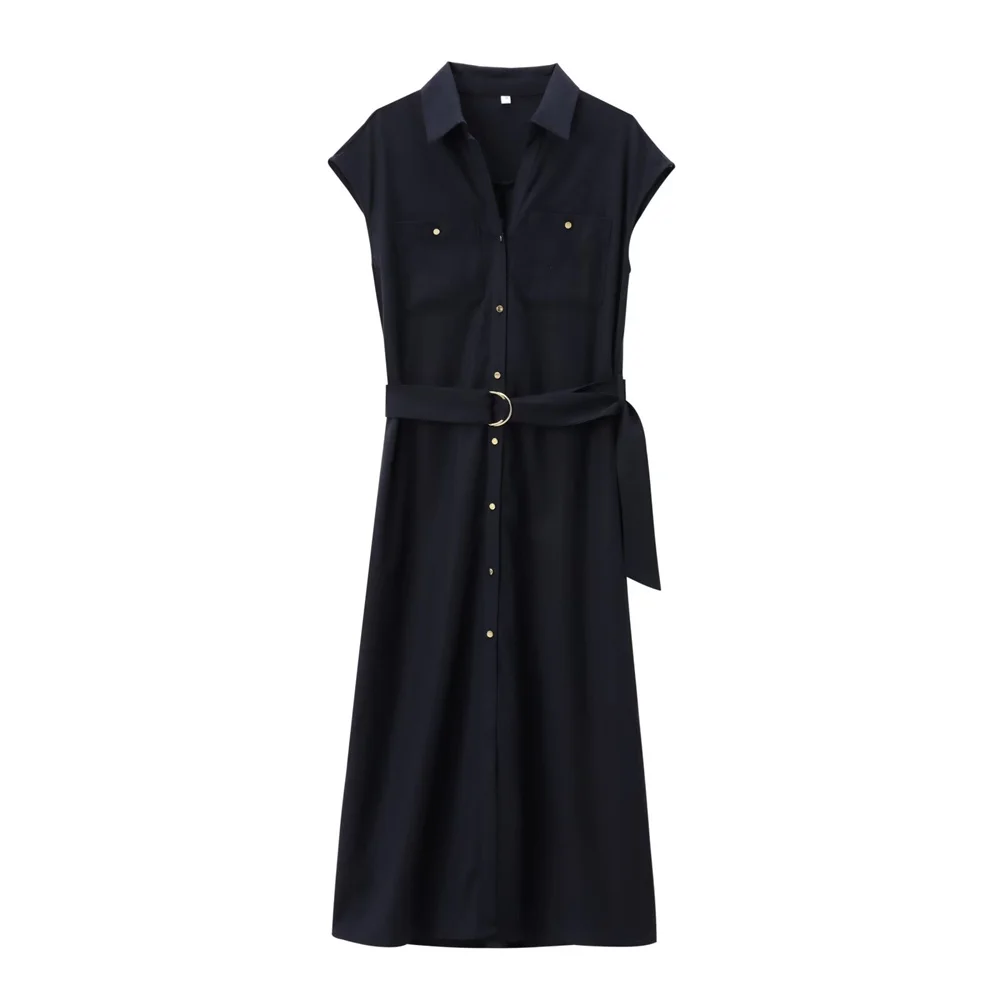 2024 ZAR4 Summer New Women's Fashion Style Slim Fit Short Sleeve Linen Blended Midi Shirt Style Dress
2024 ZAR4 Summer New Women's Fashion Style Slim Fit Short Sleeve Linen Blended Midi Shirt Style Dress
