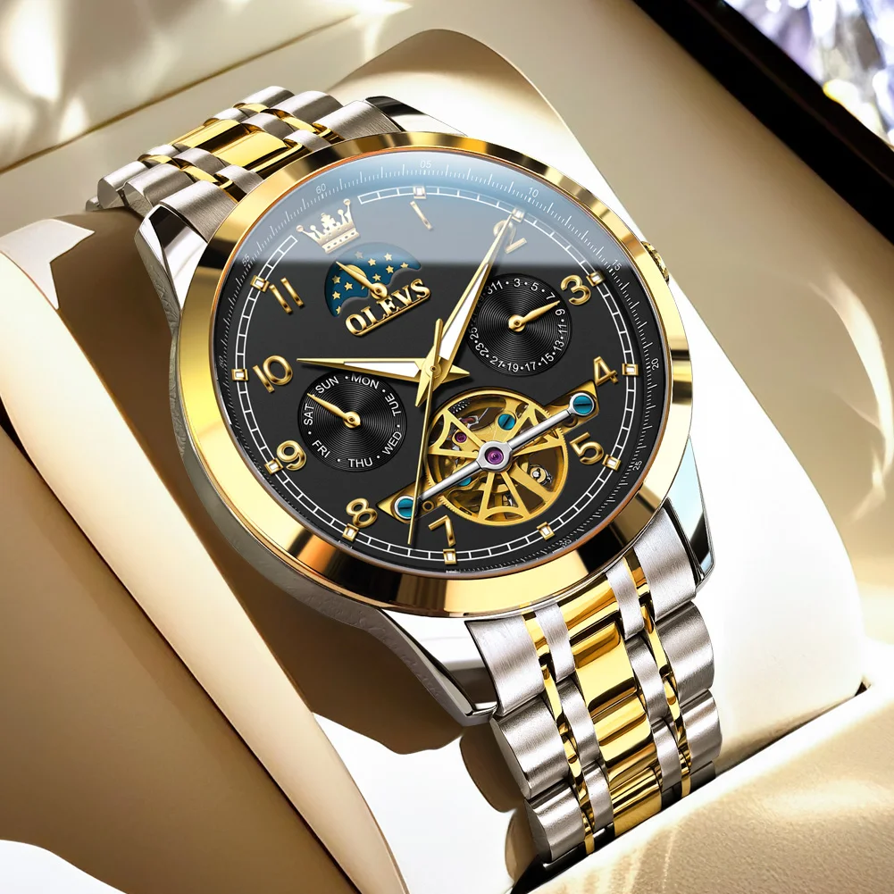 OLEVS Men‘s Automatic Mechanical Watch Stainless Steel Waterproof Sport Luxury Casual Tourbillon Watch for Men Reloj Hombre
OLEVS Men‘s Automatic Mechanical Watch Stainless Steel Waterproof Sport Luxury Casual Tourbillon Watch for Men Reloj Hombre