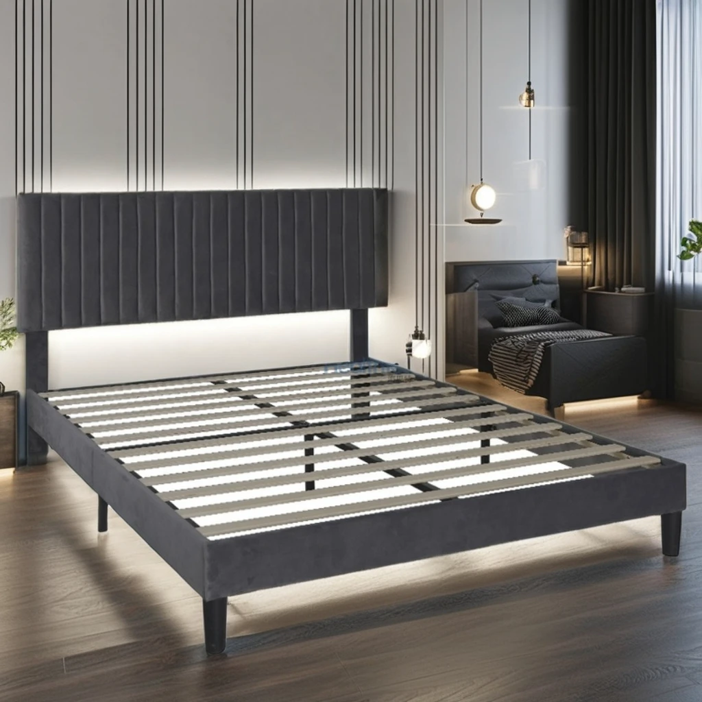 Modern Adjustable Metal Bed Frame Upholstered in Fabric Bedroom Hotel Living Room Apartment Upholstered Double Bedpromote sales
Modern Adjustable Metal Bed Frame Upholstered in Fabric Bedroom Hotel Living Room Apartment Upholstered Double Bedpromote sales
