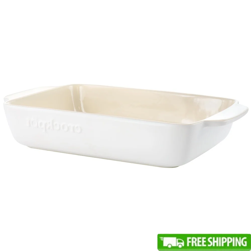 4 Quart Rectangular Stoneware Bake Pan Microwave Dishwasher Safe Ideal Baking Large Portions with Built-in Handles
4 Quart Rectangular Stoneware Bake Pan Microwave Dishwasher Safe Ideal Baking Large Portions with Built-in Handles
