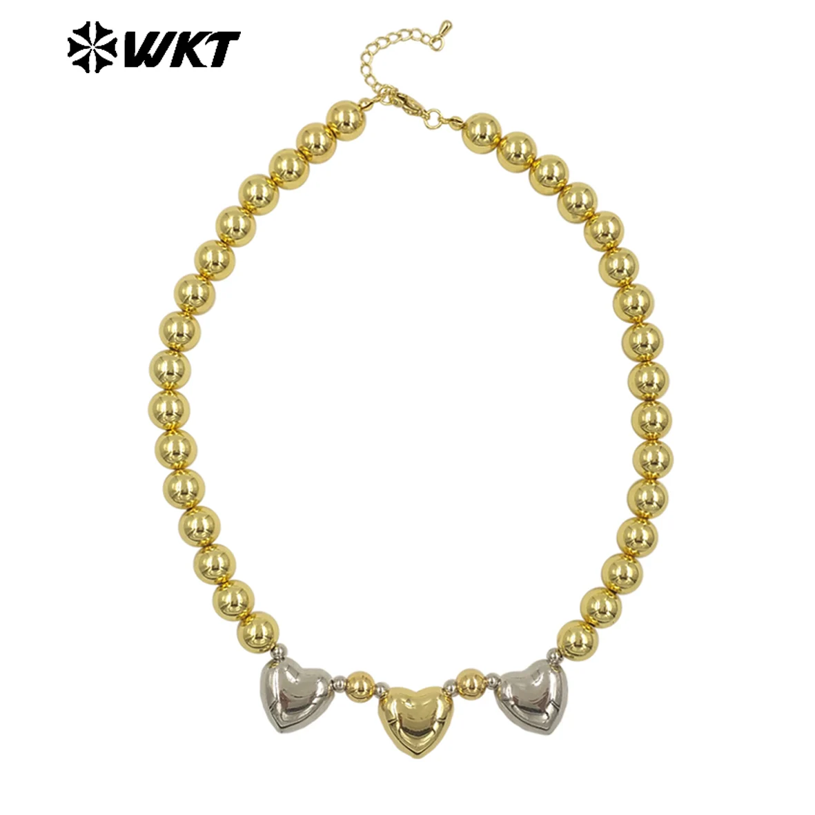 WT-JFN27 Wholesale New 18K Gold Plated Natural Yellow Brass Round Beads Love Shaped Women Fashion Necklace Jewelry Finished
WT-JFN27 Wholesale New 18K Gold Plated Natural Yellow Brass Round Beads Love Shaped Women Fashion Necklace Jewelry Finished