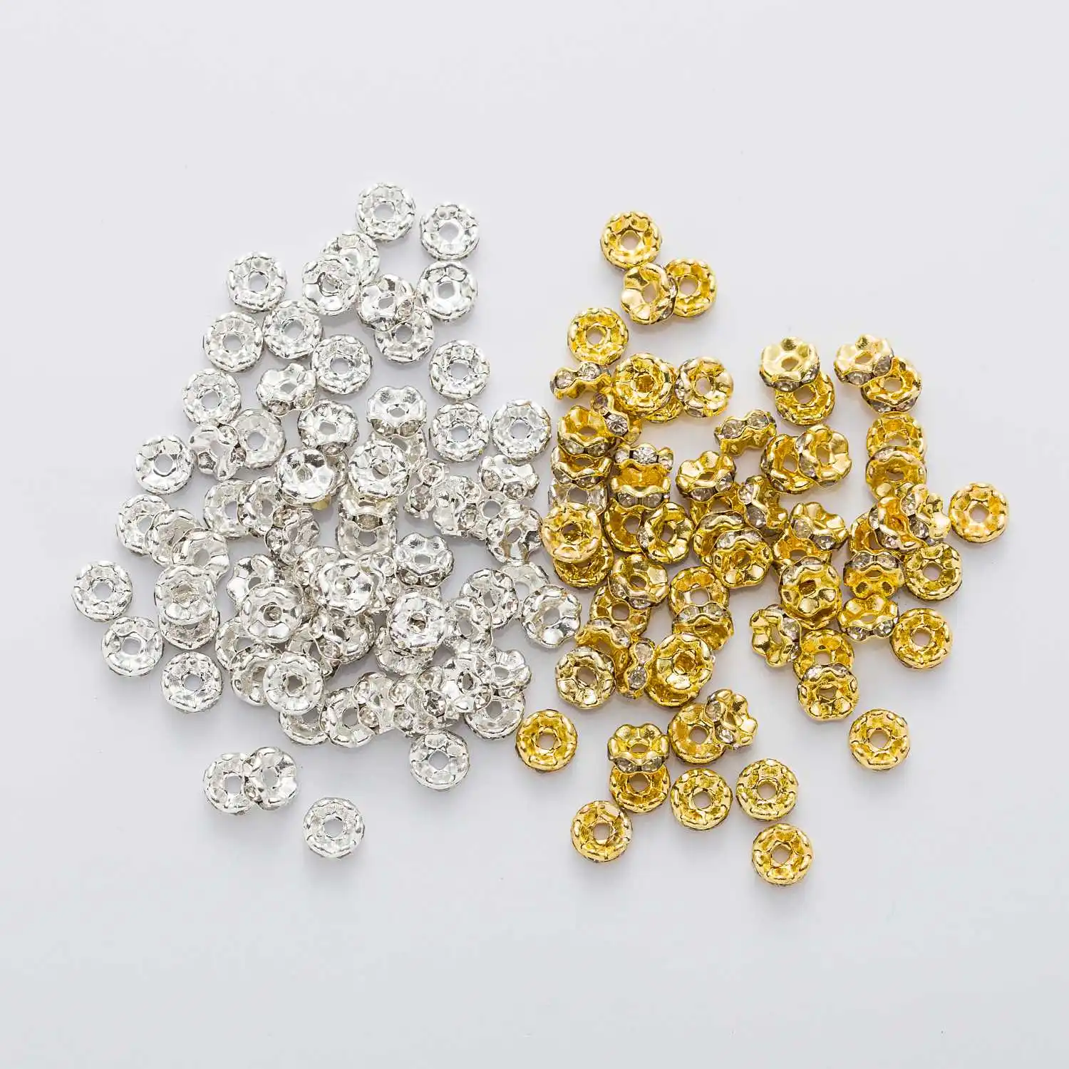 50pcs Filigree Rhinestone Spacers, 4-12mm Crystal Rondelle Beads with Floral Edge, for DIY Jewelry Making Findings
50pcs Filigree Rhinestone Spacers, 4-12mm Crystal Rondelle Beads with Floral Edge, for DIY Jewelry Making Findings