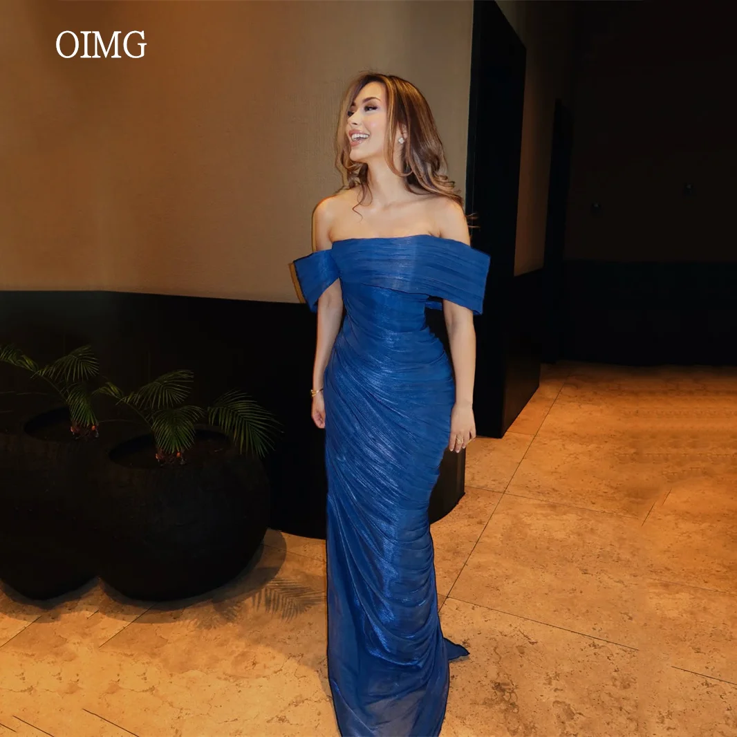 OIMG Opulent Royal Blue Off The Shoulder Mermaid Prom Gowns Pleated Side Slit Party Gown Floor Length Evening Dress Customized
OIMG Opulent Royal Blue Off The Shoulder Mermaid Prom Gowns Pleated Side Slit Party Gown Floor Length Evening Dress Customized