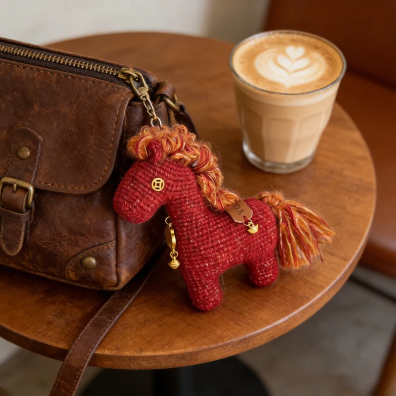 andmade Red Crochet Horse Amigurumi Keychain with Custom Name Lucky Bag Charm
andmade Red Crochet Horse Amigurumi Keychain with Custom Name Lucky Bag Charm