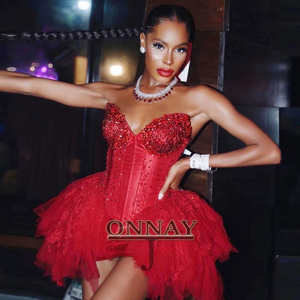 Customized Sexy Sweetheart Homecoming Dresses Rhinstones Short Saudi Arabric Bespoke Cocktail Ceremony Gown Vestidos De Noche
Customized Sexy Sweetheart Homecoming Dresses Rhinstones Short Saudi Arabric Bespoke Cocktail Ceremony Gown Vestidos De Noche