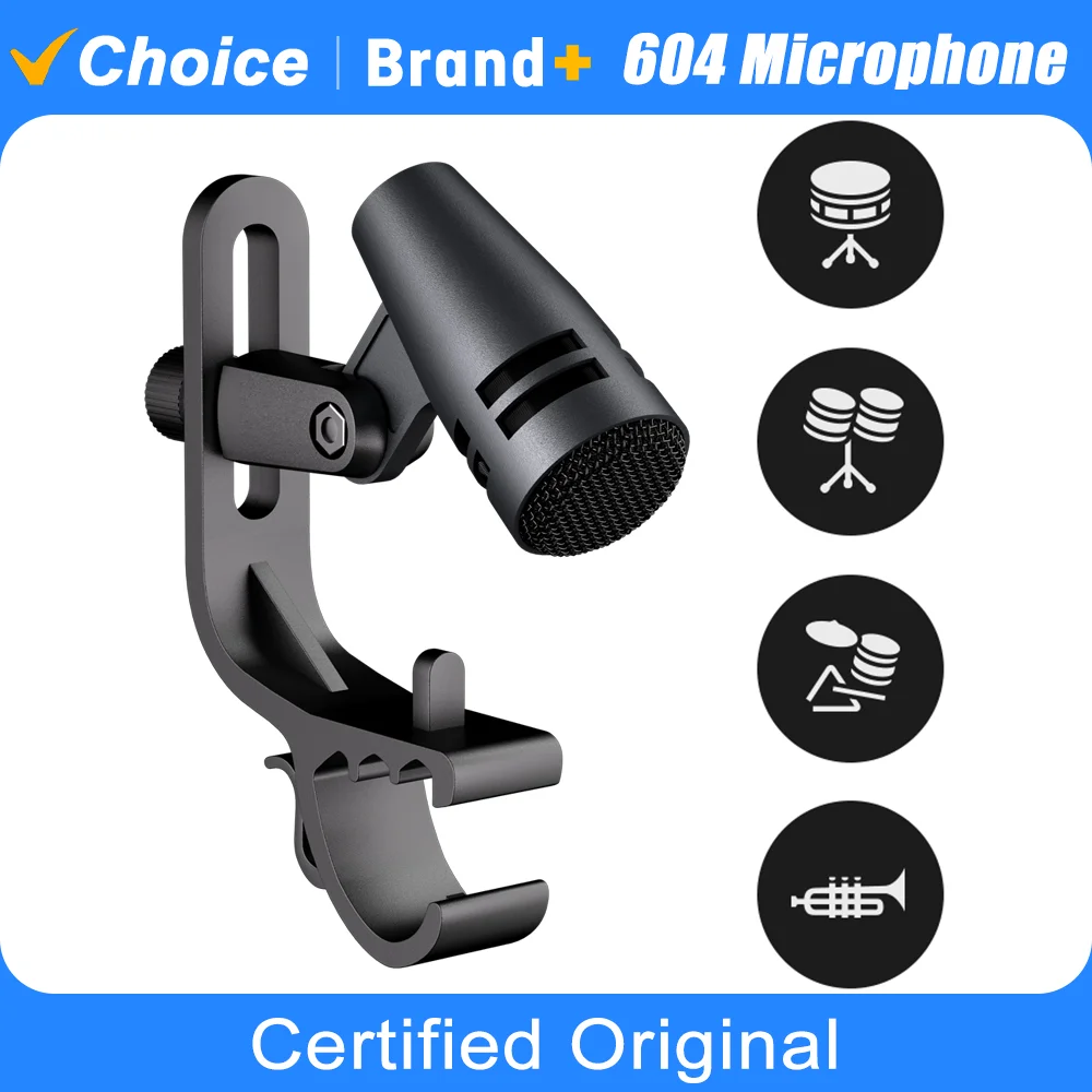 E604 Dynamic Series Cardioid Instrument Wired Drum Microphone with Clamp Arm Stand for Professional Recording Tom Snare Drum
E604 Dynamic Series Cardioid Instrument Wired Drum Microphone with Clamp Arm Stand for Professional Recording Tom Snare Drum