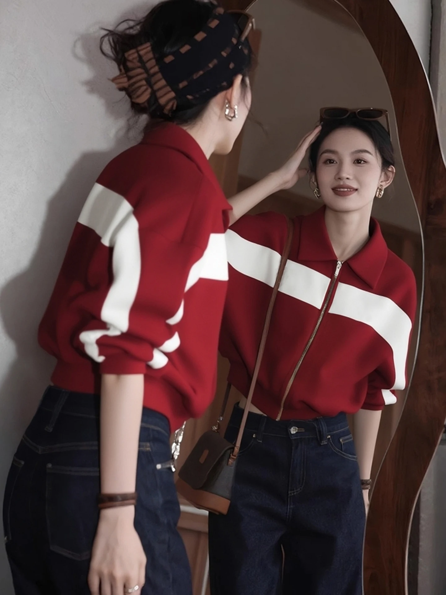 Red Loose Long Sve Zipper Cardigan Women's Winter Faionable Versatile Sweatirt Korean Sle Commute Casual Wool Blend
Red Loose Long Sve Zipper Cardigan Women's Winter Faionable Versatile Sweatirt Korean Sle Commute Casual Wool Blend