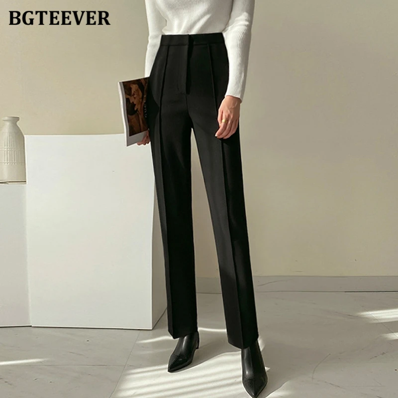 BGTEEVER Весенние женские бархатные брюки-шаровары с высокой талией, элегантные свободные брюки с карманами, черные костюмные брюки для женщин
BGTEEVER Весенние женские бархатные брюки-шаровары с высокой талией, элегантные свободные брюки с карманами, черные костюмные брюки для женщин