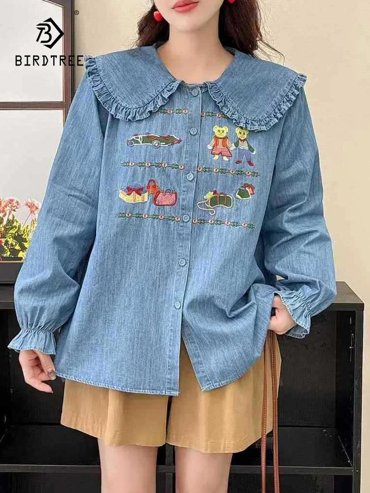 Новинка 2026, весенняя джинсовая рубашка с длинными рукавами, женская блузка с воротником Питера Пэна и вышивкой, свободная блузка с милым медведем Mori Girl T5D887CC
Новинка 2026, весенняя джинсовая рубашка с длинными рукавами, женская блузка с воротником Питера Пэна и вышивкой, свободная блузка с милым медведем Mori Girl T5D887CC