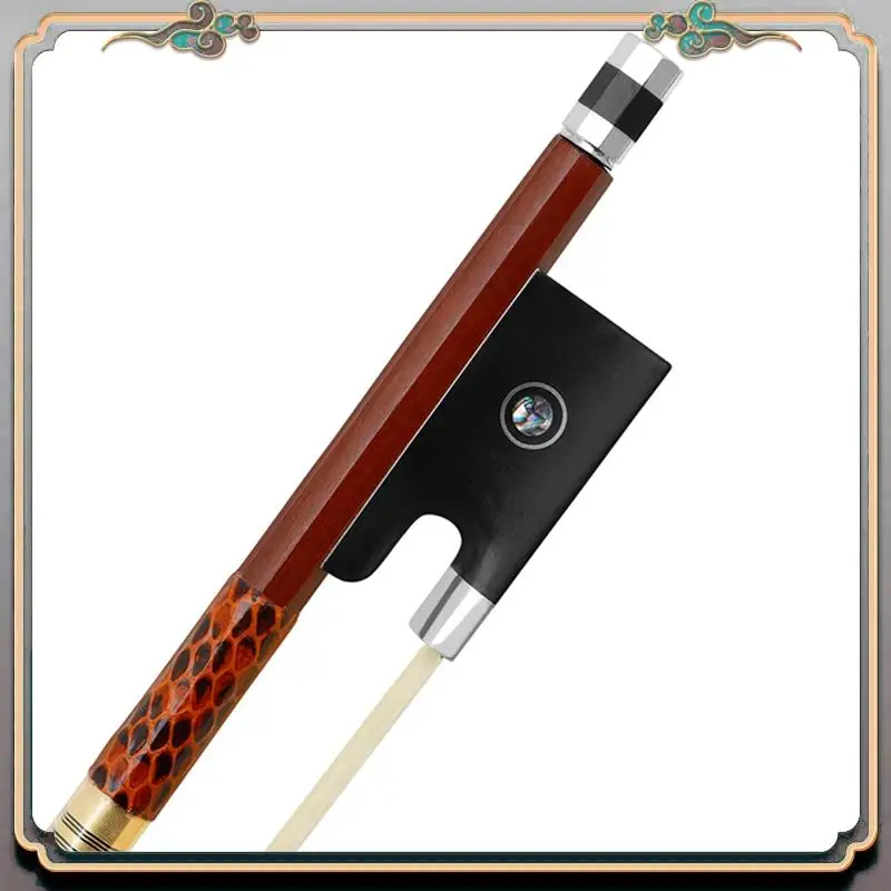 Durable 1 Piece QA-22 Violin Bow 4/4 Brazilian Mahogany Pure Horsetail Bow Color Line Gold Snakeskin Hand Tote Bow 
Durable 1 Piece QA-22 Violin Bow 4/4 Brazilian Mahogany Pure Horsetail Bow Color Line Gold Snakeskin Hand Tote Bow