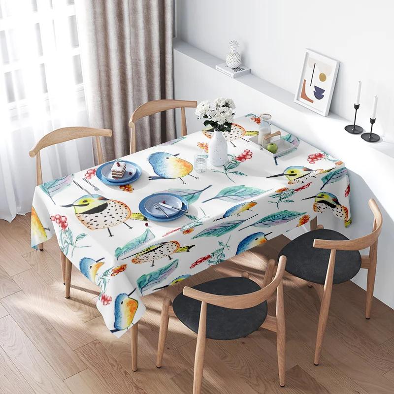 Creative Bird Pattern Tablecloth Decor Dining Room Table Cover for Kitchen Decoration White Blue Colorful Birds Print Round Squa
Creative Bird Pattern Tablecloth Decor Dining Room Table Cover for Kitchen Decoration White Blue Colorful Birds Print Round Squa