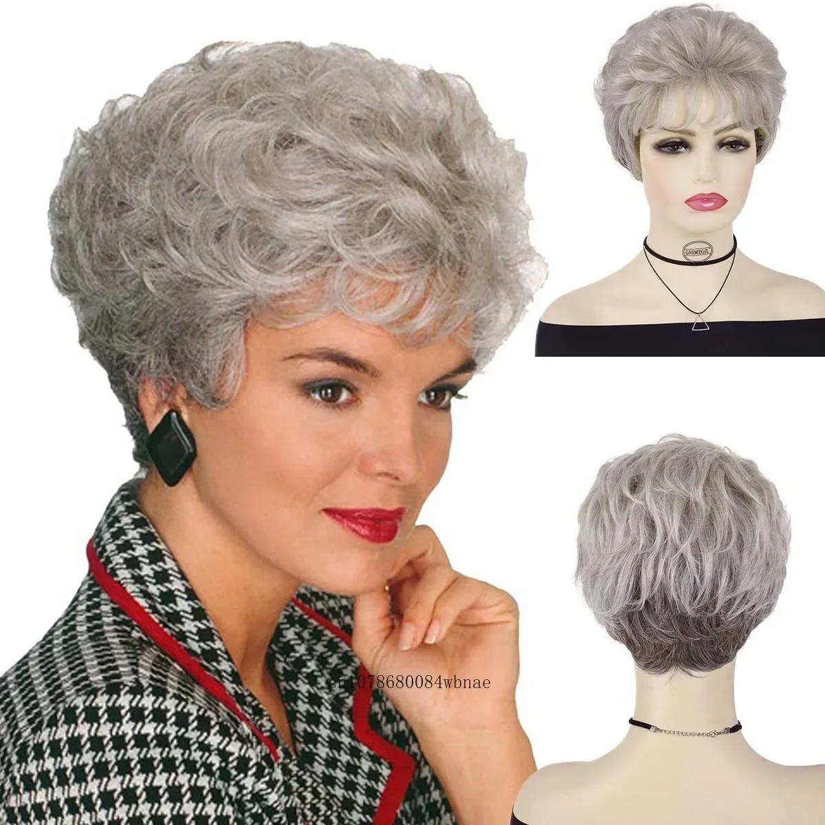 Короткий вьющийся синтетический парик с челкой Ombre Grey Old Lady Парики для женщин Прическа пикси Ежедневное использование Термостойкий естественный вид
Короткий вьющийся синтетический парик с челкой Ombre Grey Old Lady Парики для женщин Прическа пикси Ежедневное использование Термостойкий естественный вид