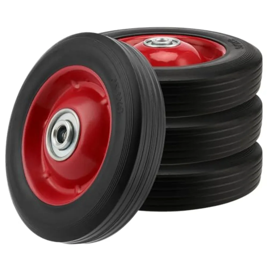 4 PCS 8 x 1.75 Inch Solid Rubber Tire Black Red Solid Rubber Wheels with 1 2 Inch Axle Hand Truck Replacement Wheels for Garden
4 PCS 8 x 1.75 Inch Solid Rubber Tire Black Red Solid Rubber Wheels with 1 2 Inch Axle Hand Truck Replacement Wheels for Garden