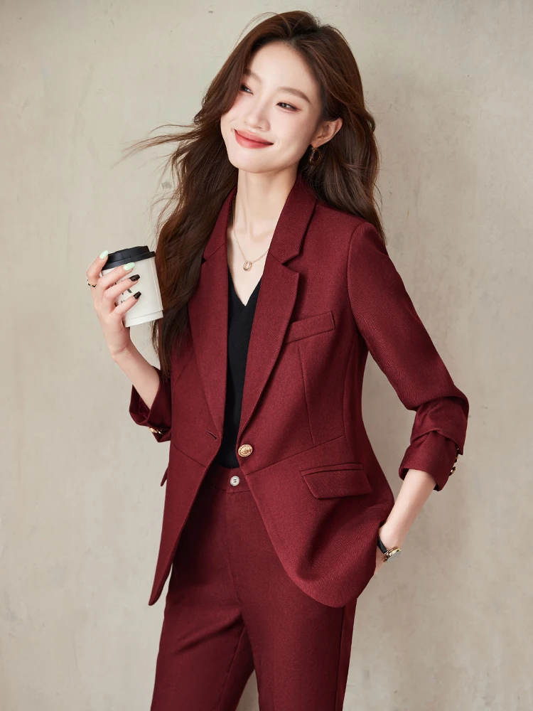 Pomegranate Red Women's Suit Jacket Autumn Winter New Arrival High End Career Wear Hostess Formal Outfit Polyester Long Sleeve
Pomegranate Red Women's Suit Jacket Autumn Winter New Arrival High End Career Wear Hostess Formal Outfit Polyester Long Sleeve