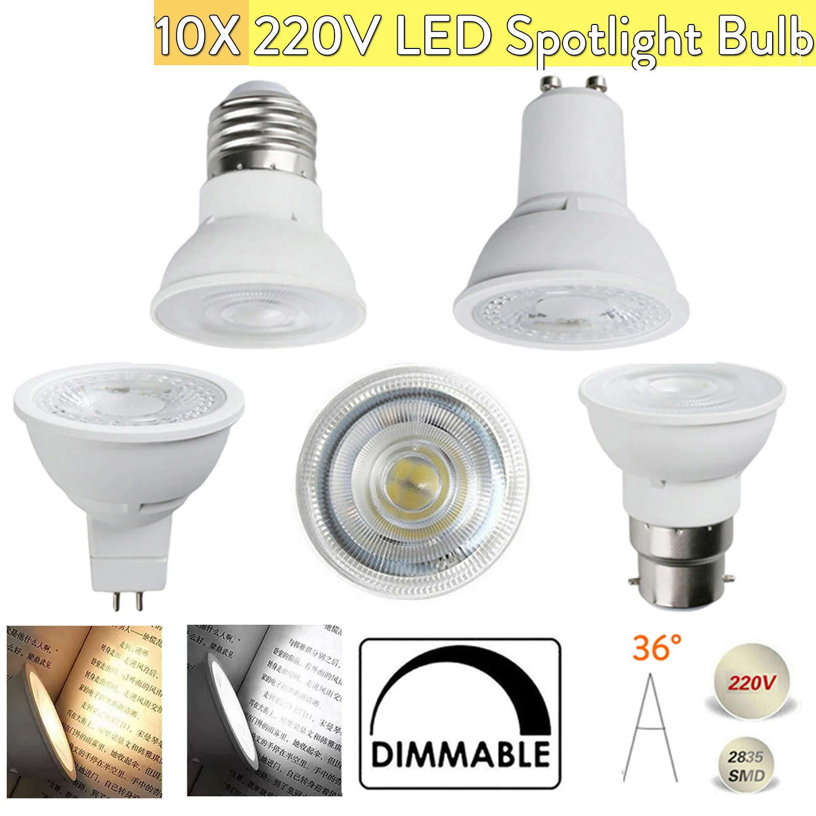 10X 7w Led Световая лампочка 220v 36 - градусный луч Gu10 E27 MR16 Gu5.3 B22 Прожектор 3000k 6000k
10X 7w Led Световая лампочка 220v 36 - градусный луч Gu10 E27 MR16 Gu5.3 B22 Прожектор 3000k 6000k
