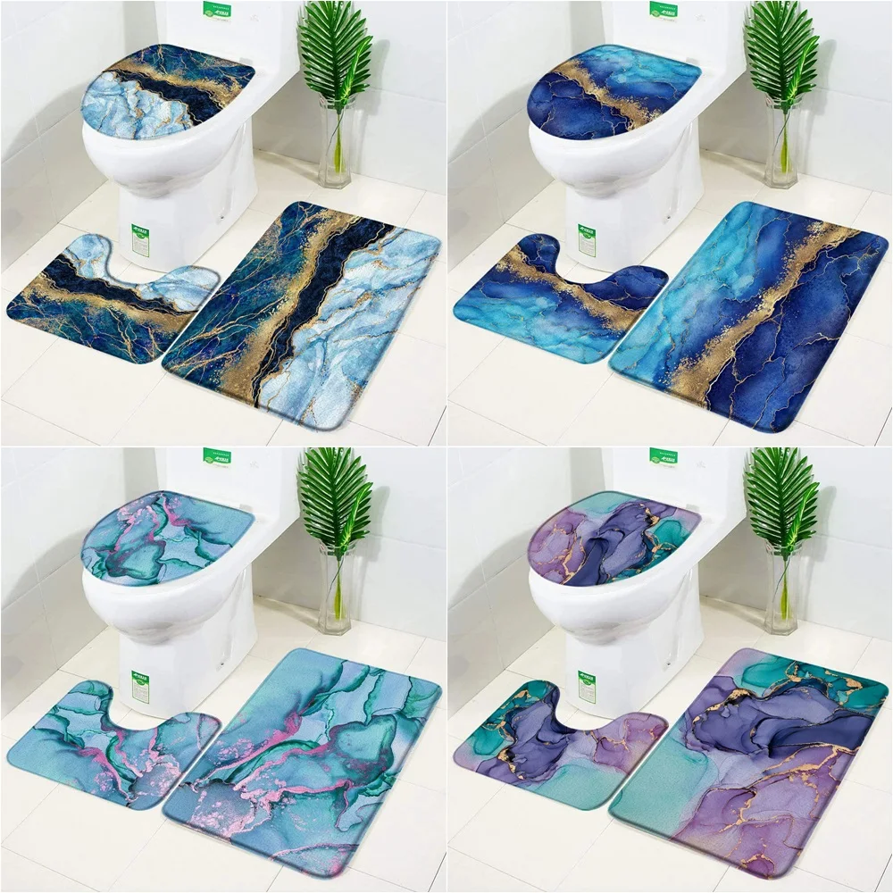 Marble Geometric Pattern Bathroom Three-piece Bathroom Floor mat Toilet Floor mat Bathroom Decor
Marble Geometric Pattern Bathroom Three-piece Bathroom Floor mat Toilet Floor mat Bathroom Decor