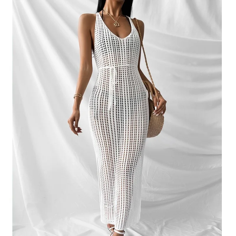 2024 New Sweater Beach Casual Solid Color Sling Knitted Cover With Dress For Women
2024 New Sweater Beach Casual Solid Color Sling Knitted Cover With Dress For Women