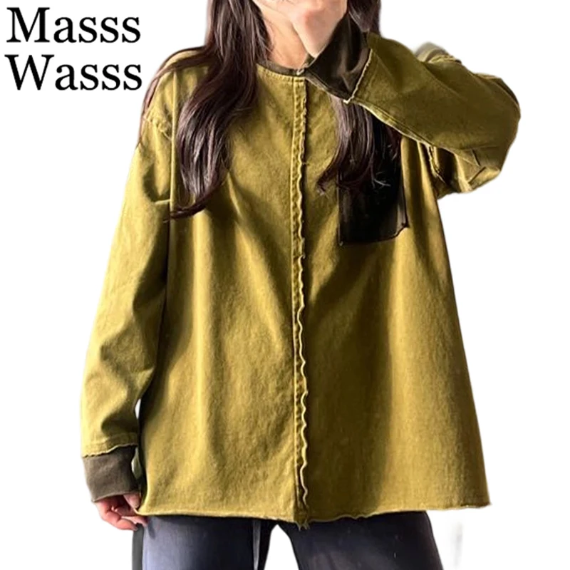 Masss Wasss Brand 2025 Autumn Ladies Classic Leisure Loose O Neck T-Shirts Womens Fashion Vintage Patchwork Tops Elegant Clothes
Masss Wasss Brand 2025 Autumn Ladies Classic Leisure Loose O Neck T-Shirts Womens Fashion Vintage Patchwork Tops Elegant Clothes