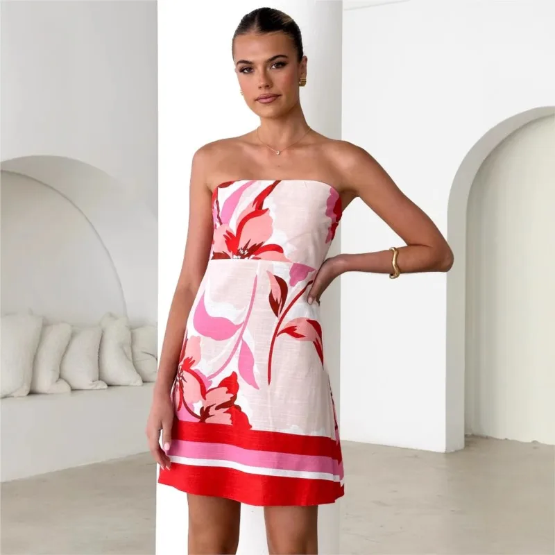 Sexy Off Shoulder Chest-wrap Dress Women 2025 Fashion Floral Print Sleeveless Backless Mini Dresses Beach Party Dress Vestidos
Sexy Off Shoulder Chest-wrap Dress Women 2025 Fashion Floral Print Sleeveless Backless Mini Dresses Beach Party Dress Vestidos