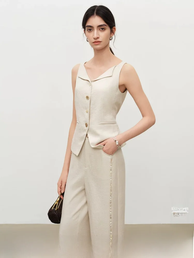 Elegant High Waist Bead Straight Leg Pants Vest Set Women's Fashion Summer Outfit Long Pants High Waist Straight Cut
Elegant High Waist Bead Straight Leg Pants Vest Set Women's Fashion Summer Outfit Long Pants High Waist Straight Cut