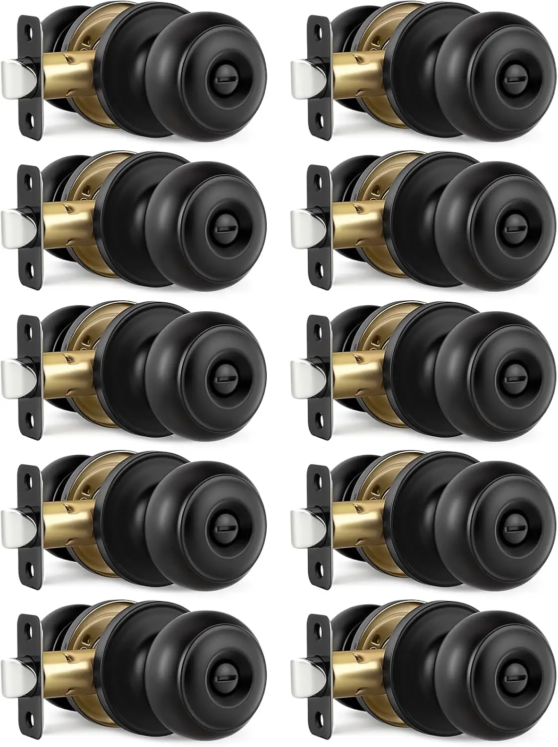 Black Door Knobs, 10 Pack Privacy Door Knobs Interior Door Knob for Bedroom/Bathroom Keyless Doorknobs Interior/Exterior Lockset, Black Modern Design Door Hardware
Black Door Knobs, 10 Pack Privacy Door Knobs Interior Door Knob for Bedroom/Bathroom Keyless Doorknobs Interior/Exterior Lockset, Black Modern Design Door Hardware