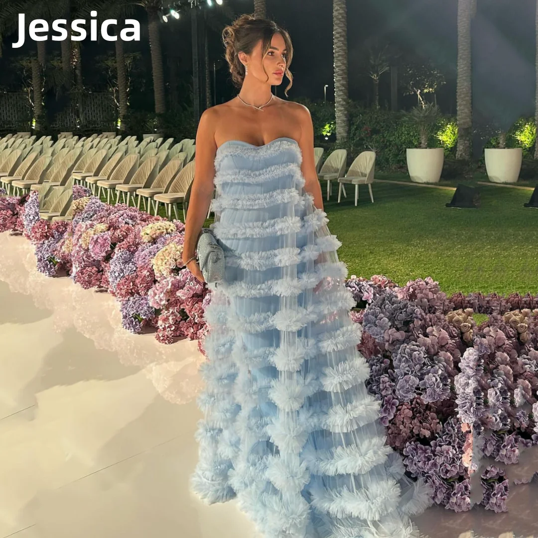 Jessica Light Blue Prom Dresses Curly Edge Tulle Multi-layer Evening Dresses Elegant Ladies Wedding Party Dresses 2024prom dress
Jessica Light Blue Prom Dresses Curly Edge Tulle Multi-layer Evening Dresses Elegant Ladies Wedding Party Dresses 2024prom dress
