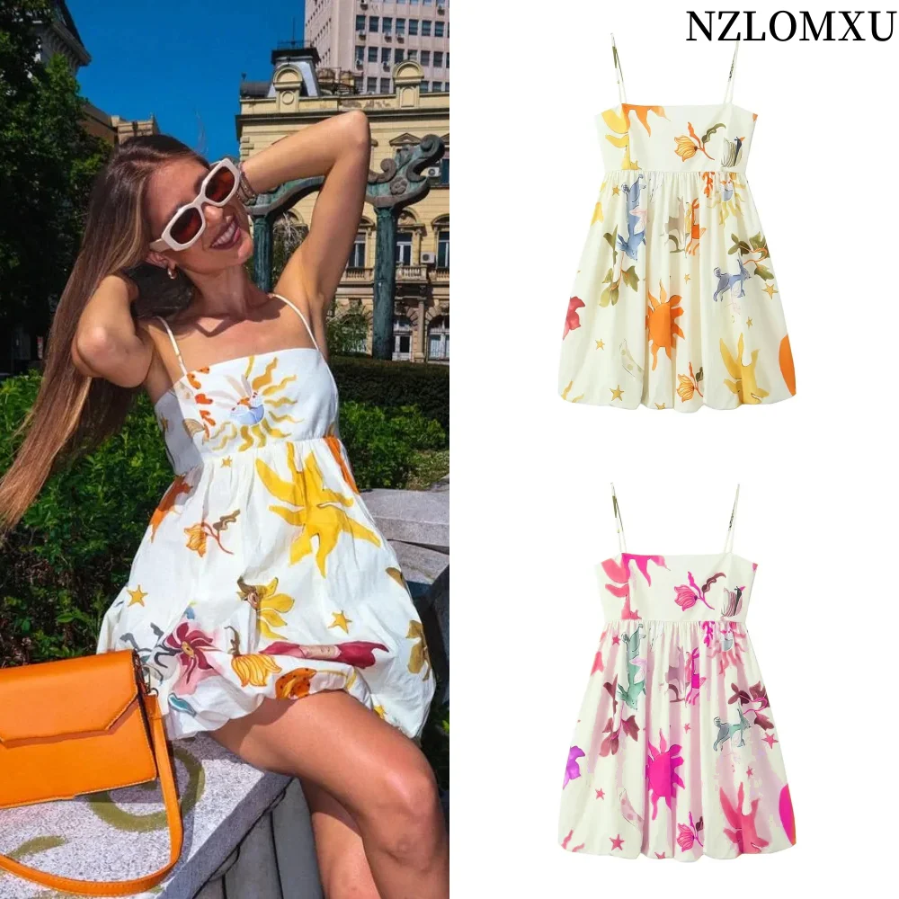 Women Fashion Summer Printing Loose Side Zip Sleeveless Backless Sling Mini Dress Chic Female French Elegance Evening
Women Fashion Summer Printing Loose Side Zip Sleeveless Backless Sling Mini Dress Chic Female French Elegance Evening