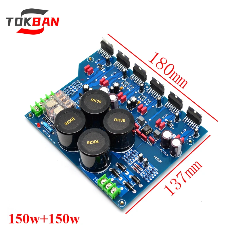 TOKBAN 150w*2 TDA7293 2-channel Power Amplifier Board High Power FET Output HIFI Amplifier Audio
TOKBAN 150w*2 TDA7293 2-channel Power Amplifier Board High Power FET Output HIFI Amplifier Audio