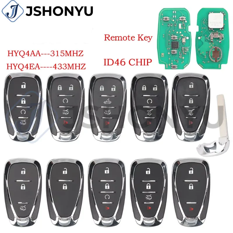 JsHonYu HYQ4AA HYQ4EA 315MHz 433MHz ID46 Chip Smart Proximity Remote Key for Chevrolet Malibu Cruze Spark Camaro Fob
JsHonYu HYQ4AA HYQ4EA 315MHz 433MHz ID46 Chip Smart Proximity Remote Key for Chevrolet Malibu Cruze Spark Camaro Fob