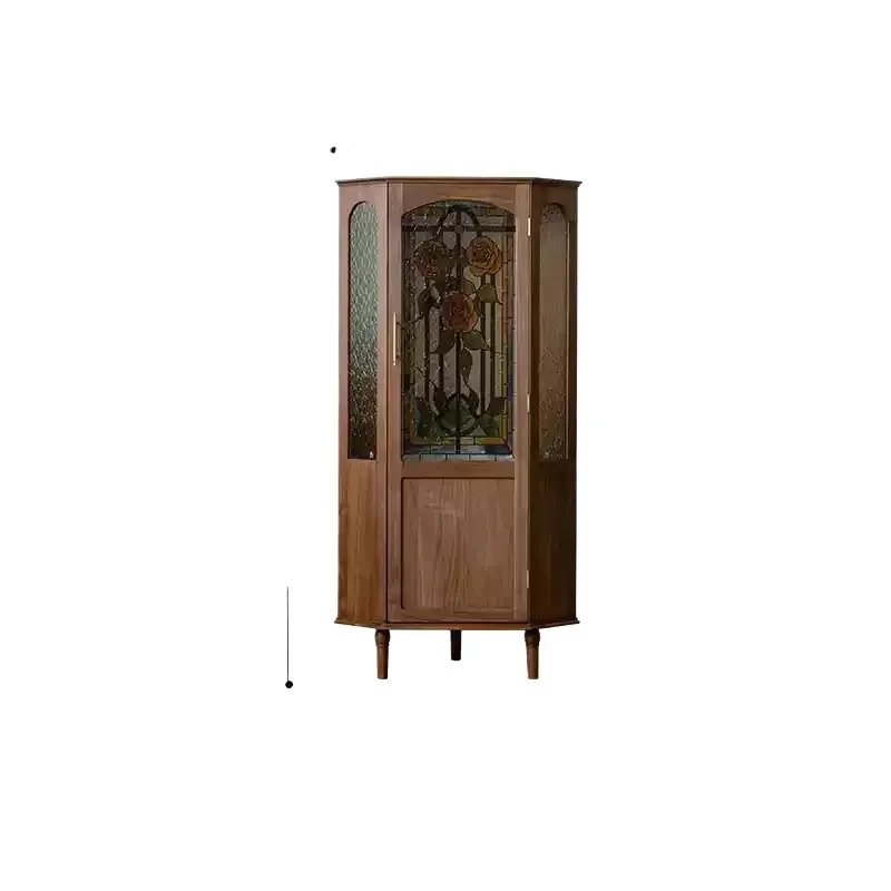Retro rose black walnut solid wood wine cabinet Nordic living room corner corner corner cabinet
Retro rose black walnut solid wood wine cabinet Nordic living room corner corner corner cabinet