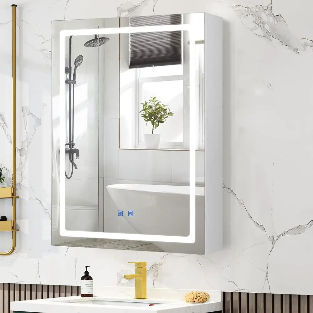 Lighted Bathroom Medicine Cabinet with Mirror, 3-Color LED, Dimmable, Adjustable Shelves, Engineered Wood, 24x32
Lighted Bathroom Medicine Cabinet with Mirror, 3-Color LED, Dimmable, Adjustable Shelves, Engineered Wood, 24x32