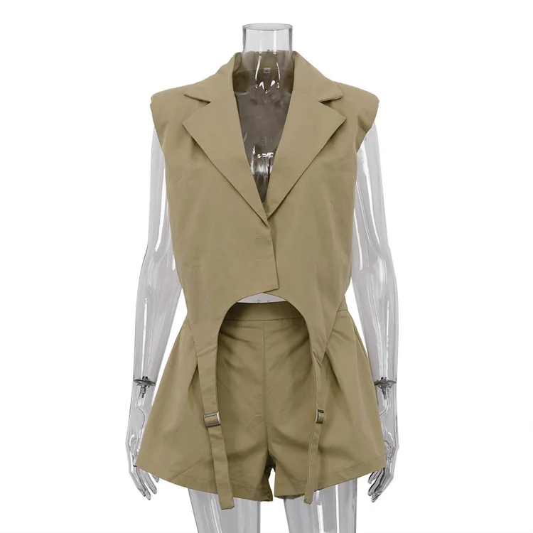 YYAHAHAS Women's Summer 2 Piece Set Turn-down Collar Vest Asymmetric Hem Shorts Casual Loungewear Outfit
YYAHAHAS Women's Summer 2 Piece Set Turn-down Collar Vest Asymmetric Hem Shorts Casual Loungewear Outfit