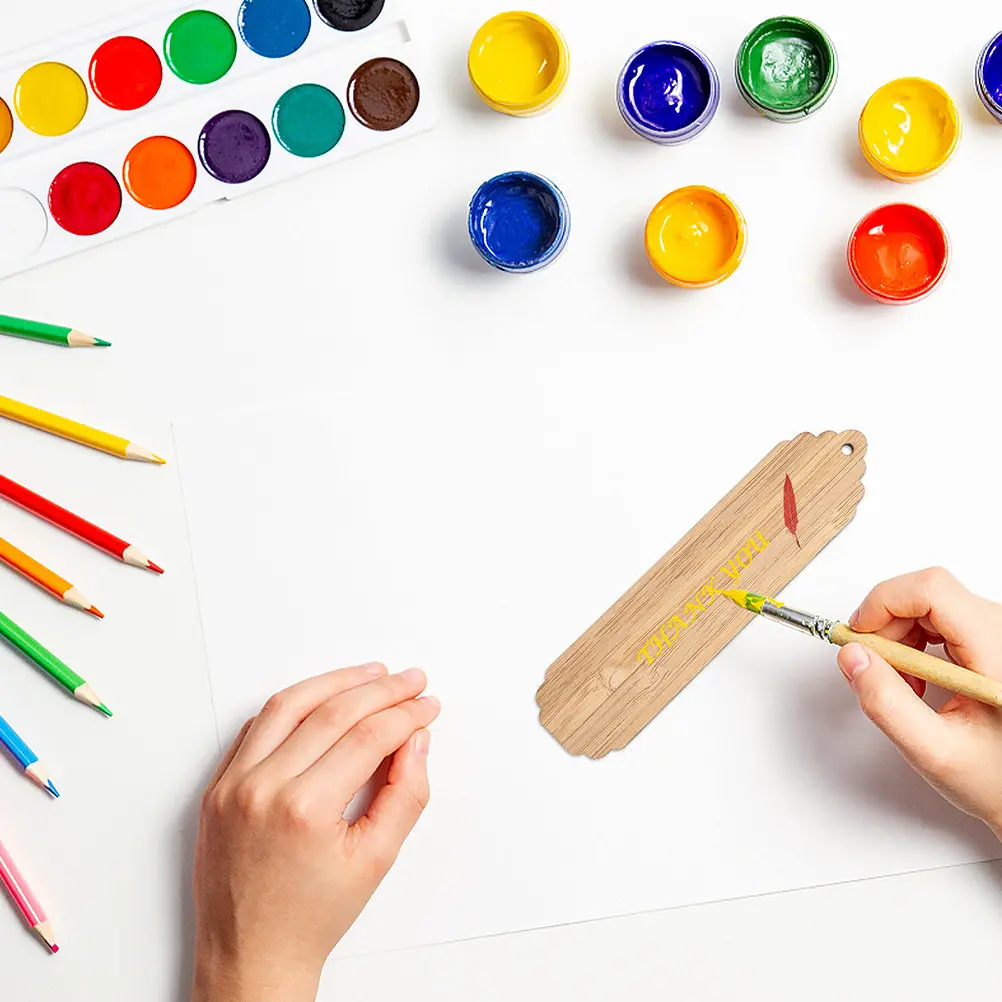 10 Sets Wooden Bookmarks DIY Blank Page Markers Carving Hanging Tags Handmade Reading Locators for Students Writers
10 Sets Wooden Bookmarks DIY Blank Page Markers Carving Hanging Tags Handmade Reading Locators for Students Writers