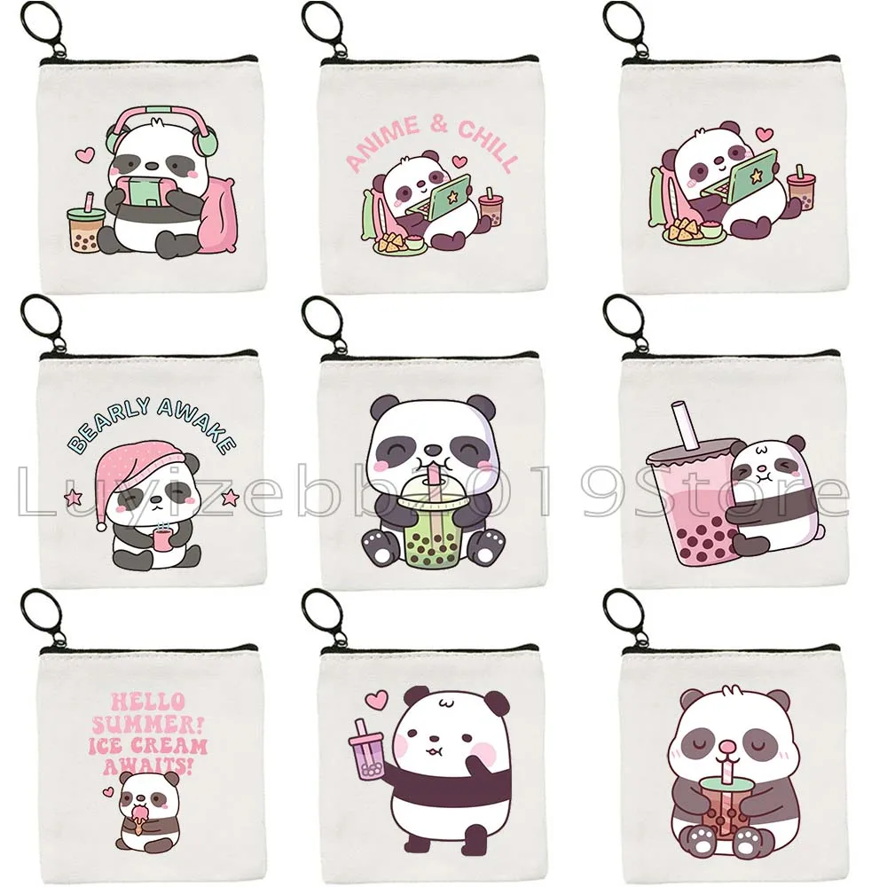 Cute Kawaii Cartoon Chubby Panda Bear Drinking Bubble Tea Gifts Canvas Coin Purse Bag Small Square Key Storage Card Bags Wallet
Cute Kawaii Cartoon Chubby Panda Bear Drinking Bubble Tea Gifts Canvas Coin Purse Bag Small Square Key Storage Card Bags Wallet