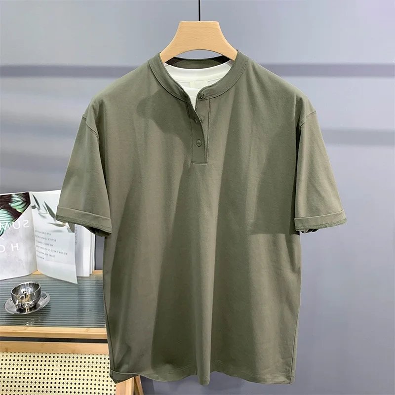 Retro American Button-Up Henry Collar ort Sve T-irt Men's Trendy Casual Sle Top Youth ular Summer irt
Retro American Button-Up Henry Collar ort Sve T-irt Men's Trendy Casual Sle Top Youth ular Summer irt