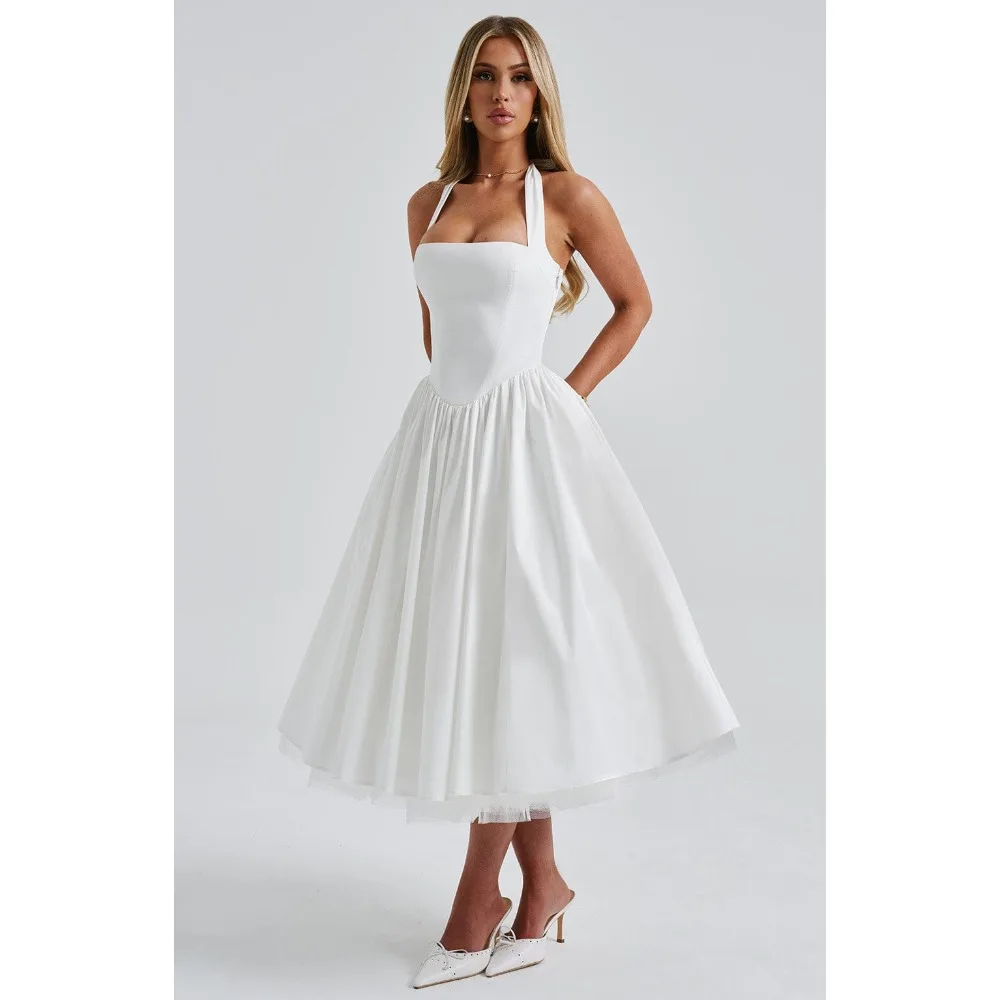 New Sleeveless Backless Sexy Dress, Solid Color Fluffy Dress, Evening Dress, Banquet Party, Beach Vacation Lace Up Dress
New Sleeveless Backless Sexy Dress, Solid Color Fluffy Dress, Evening Dress, Banquet Party, Beach Vacation Lace Up Dress