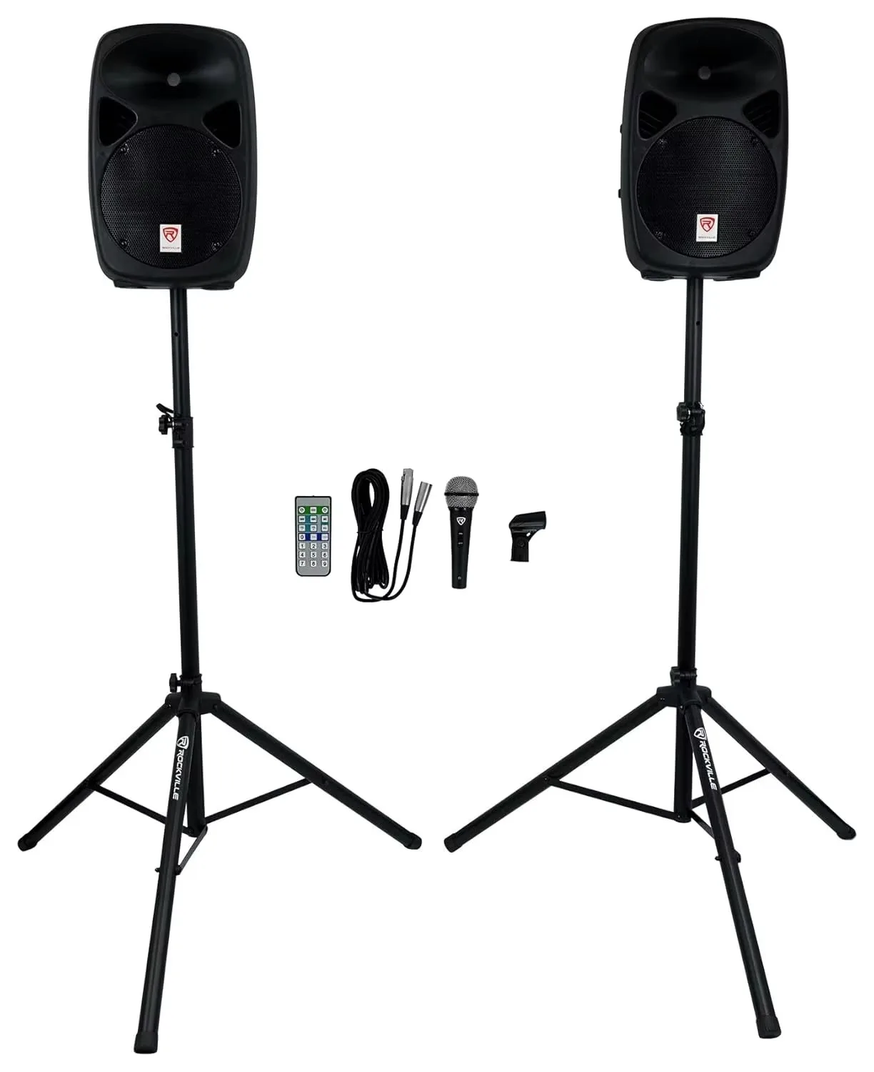 RPG102K Dual 10" Powered DJ/PA Speaker System, 1000W Peak, Bluetooth/USB/SD, Wired Mic, Stands, Remote, for DJs,, Custom
RPG102K Dual 10" Powered DJ/PA Speaker System, 1000W Peak, Bluetooth/USB/SD, Wired Mic, Stands, Remote, for DJs,, Custom