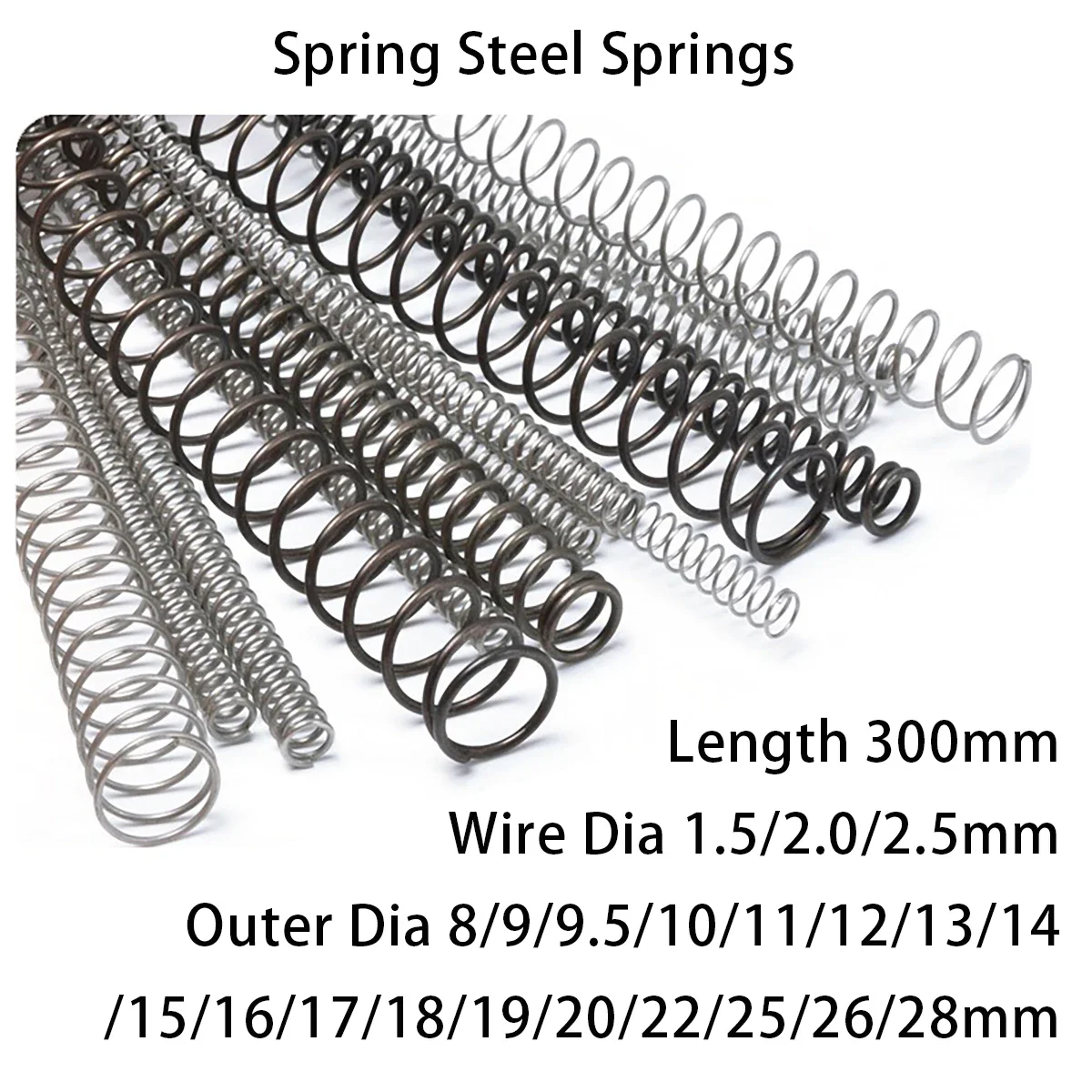 Spring Steel Compression Spring Ultra-Long Thin Soft Mechanical Return Spring Length 300mm Wire Dia1.5-2.5mm Outer Dia8-28mm
Spring Steel Compression Spring Ultra-Long Thin Soft Mechanical Return Spring Length 300mm Wire Dia1.5-2.5mm Outer Dia8-28mm