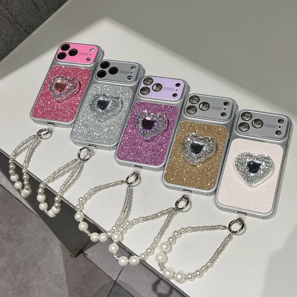 New Arrivals Back Glitter Phone Case for iPhone 17 16 15 14 13 Pro Max with Bracket and Wrist Strap
New Arrivals Back Glitter Phone Case for iPhone 17 16 15 14 13 Pro Max with Bracket and Wrist Strap